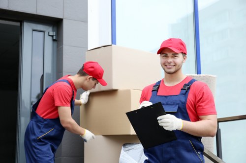 Preparation scene for a flat removal in Hammersmith