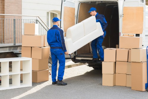 Business relocation team managing access and loading in Hammersmith